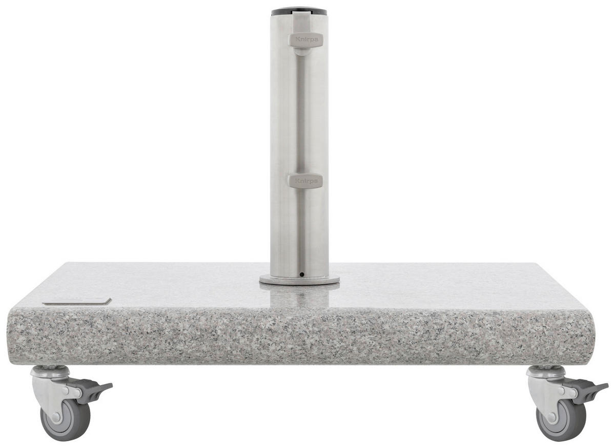 SONNENSCHIRMSTÄNDER Granit Grau, Edelstahlfarben  - Edelstahlfarben/Grau, Basics, Stein/Metall (48/7/13,5/48cm) - KNIRPS