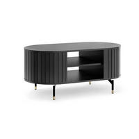 COUCHTISCH 104,1/56/47 cm oval Schwarz, Goldfarben  - Goldfarben/Schwarz, MODERN, Holzwerkstoff/Metall (104,1/56/47cm) - home24