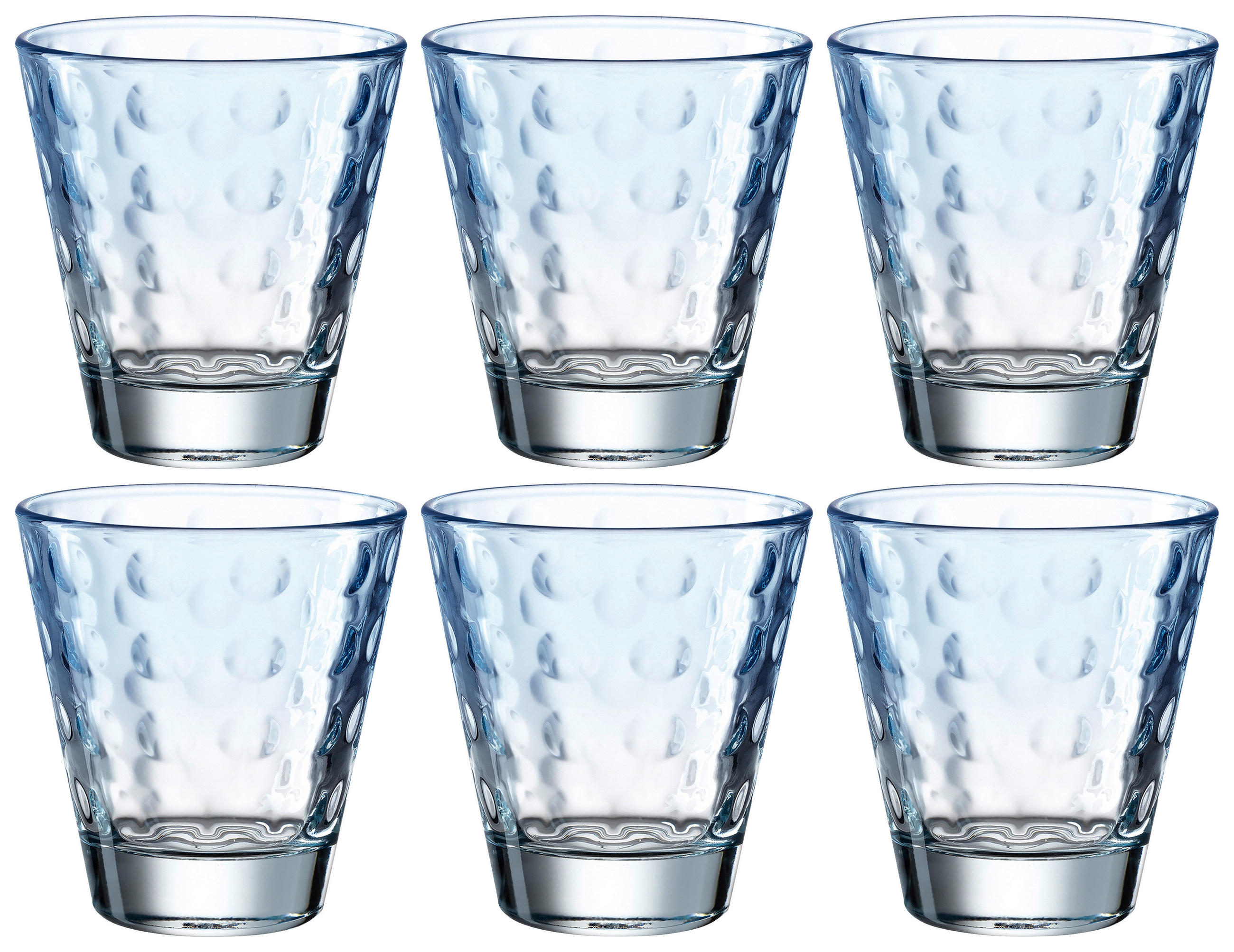 WHISKY-GLÄSERSET 215,00 ml 6-teilig  - Hellblau, Design, Glas (8,50/9,00/8,50cm) - Leonardo