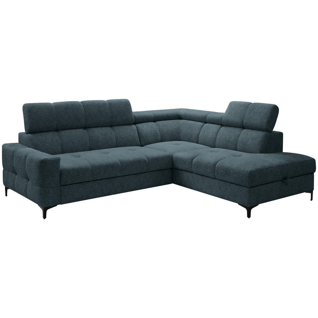 Thumbnail - Carryhome Ecksofa, Blau, Textil, 4-Sitzer, Ottomane rechts, L-Form, 254 cm, Made in EU, Liegefunktion, seitenverkehrt er...