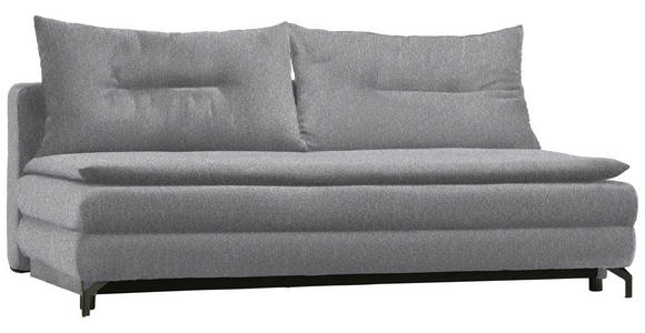 SCHLAFSOFA in Webstoff Hellgrau  - Hellgrau/Schwarz, MODERN, Textil/Metall (208/73/92/102cm) - Novel