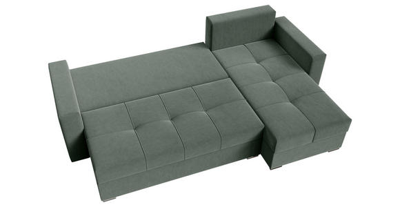 ECKSOFA  in Samt Dunkelgrün  - Chromfarben/Dunkelgrün, KONVENTIONELL, Kunststoff/Textil (233/140cm) - Carryhome