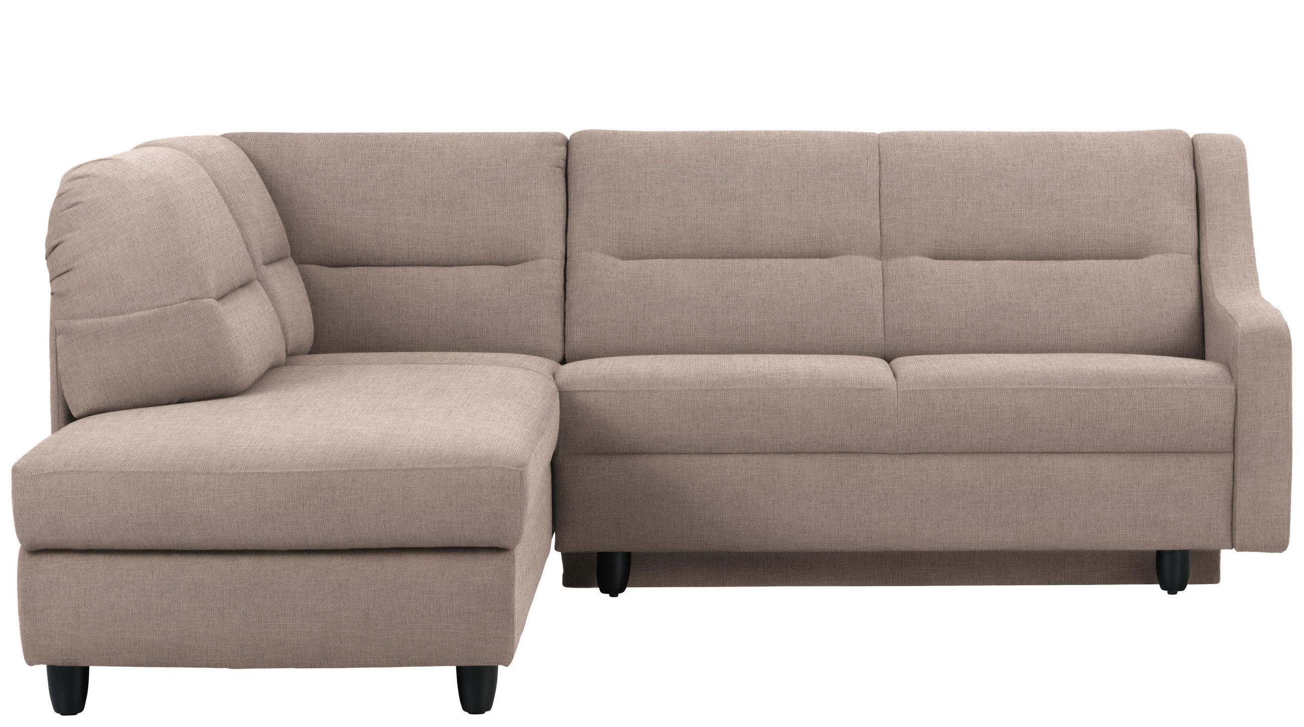 ECKSOFA in Chenille Schlammfarben  - Schlammfarben/Schwarz, KONVENTIONELL, Textil (208/226cm) - Sedda