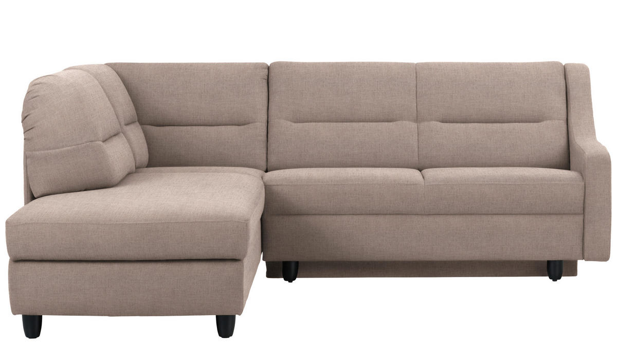 ECKSOFA in Chenille Schlammfarben  208/226 cm  - Schlammfarben/Schwarz, KONVENTIONELL, Textil (208/226cm) - Sedda