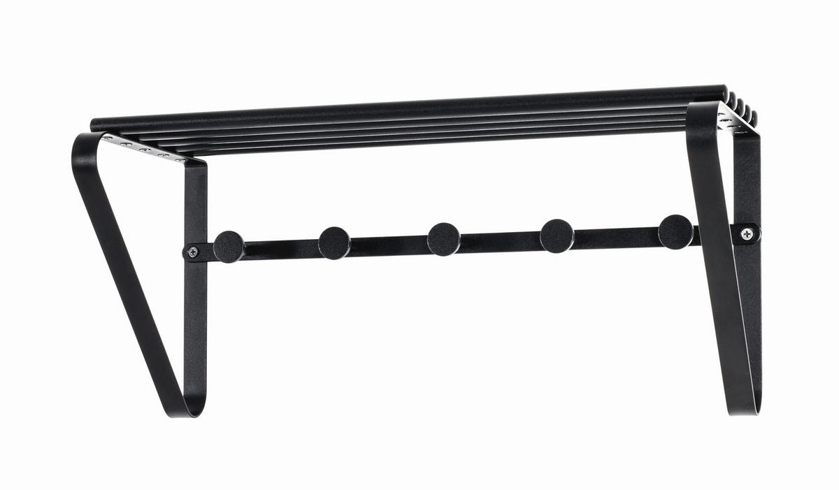 WANDGARDEROBE - Schwarz, Design, Metall (45/20/18cm)