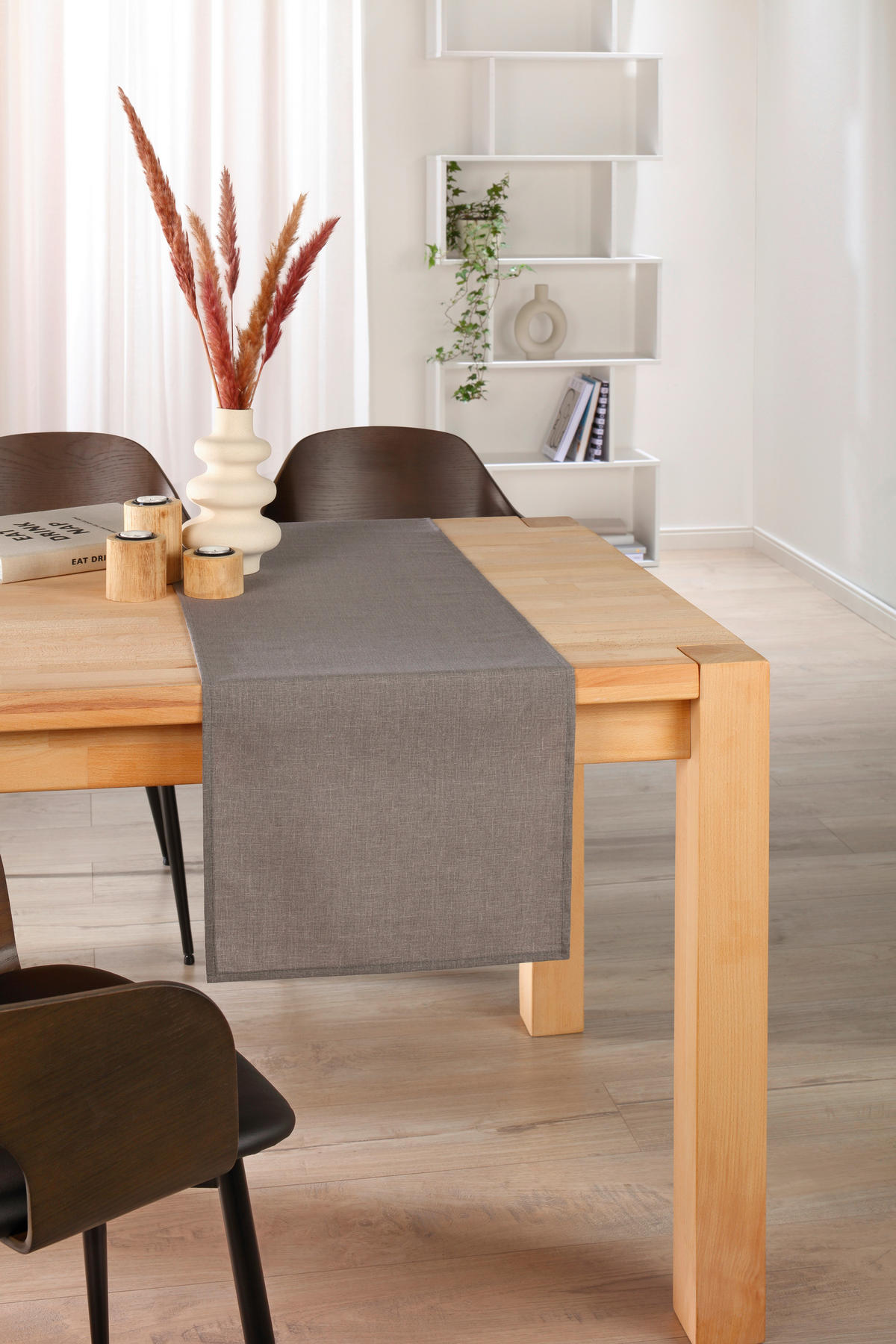TISCHLÄUFER Oslo Textil Anthrazit 40/140 cm  - Anthrazit, Basics, Textil (40/140cm) - Peyer Syntex