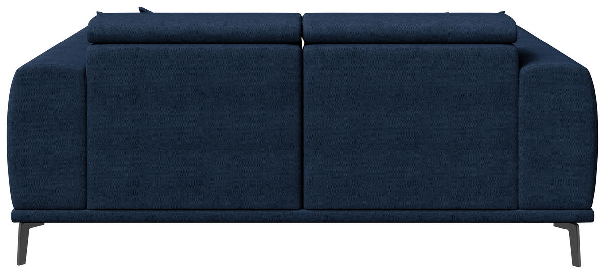 2-SITZER-SOFA Webstoff Dunkelblau  - Schwarz/Dunkelblau, KONVENTIONELL, Textil/Metall (200/80/110cm) - Carryhome