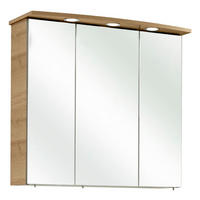 SPIEGELSCHRANK 75/72/20 cm  - Chromfarben/Eichefarben, Konventionell, Glas/Holzwerkstoff (75/72/20cm) - Xora