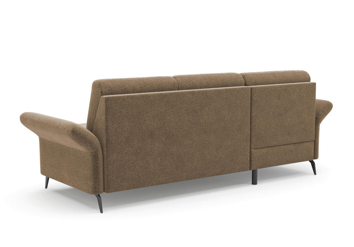 ECKSOFA ROCHELLE E Hellbraun Flachgewebe  - Hellbraun/Schwarz, KONVENTIONELL, Textil/Metall (164/251cm) - Sit & More