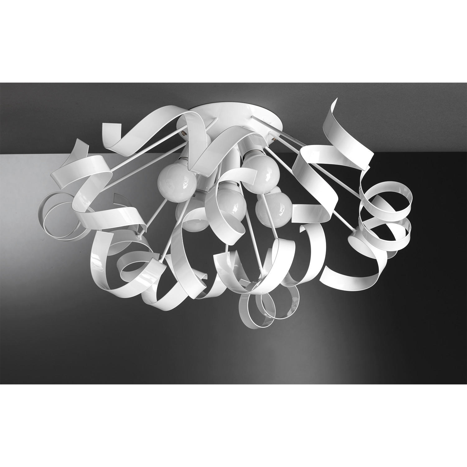 STROPNÍ SVÍTIDLO, 60/30 cm  - bílá, Design, kov (60/30cm)