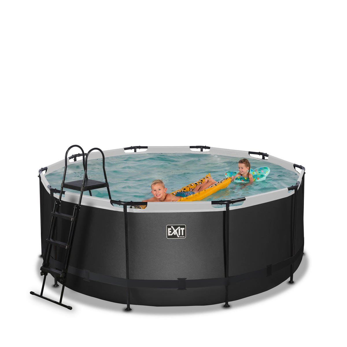 POOL Black 360/122 cm  - Schwarz, KONVENTIONELL, Metall (360/122cm) - EXIT Toys