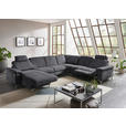 WOHNLANDSCHAFT in Chenille Dunkelgrau  - Dunkelgrau/Alufarben, Design, Textil/Metall (170/333/265cm) - Dieter Knoll
