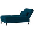 SCHLAFSOFA  in Webstoff Petrol  - Petrol/Schwarz, MODERN, Textil/Metall (205/90/92cm) - Novel