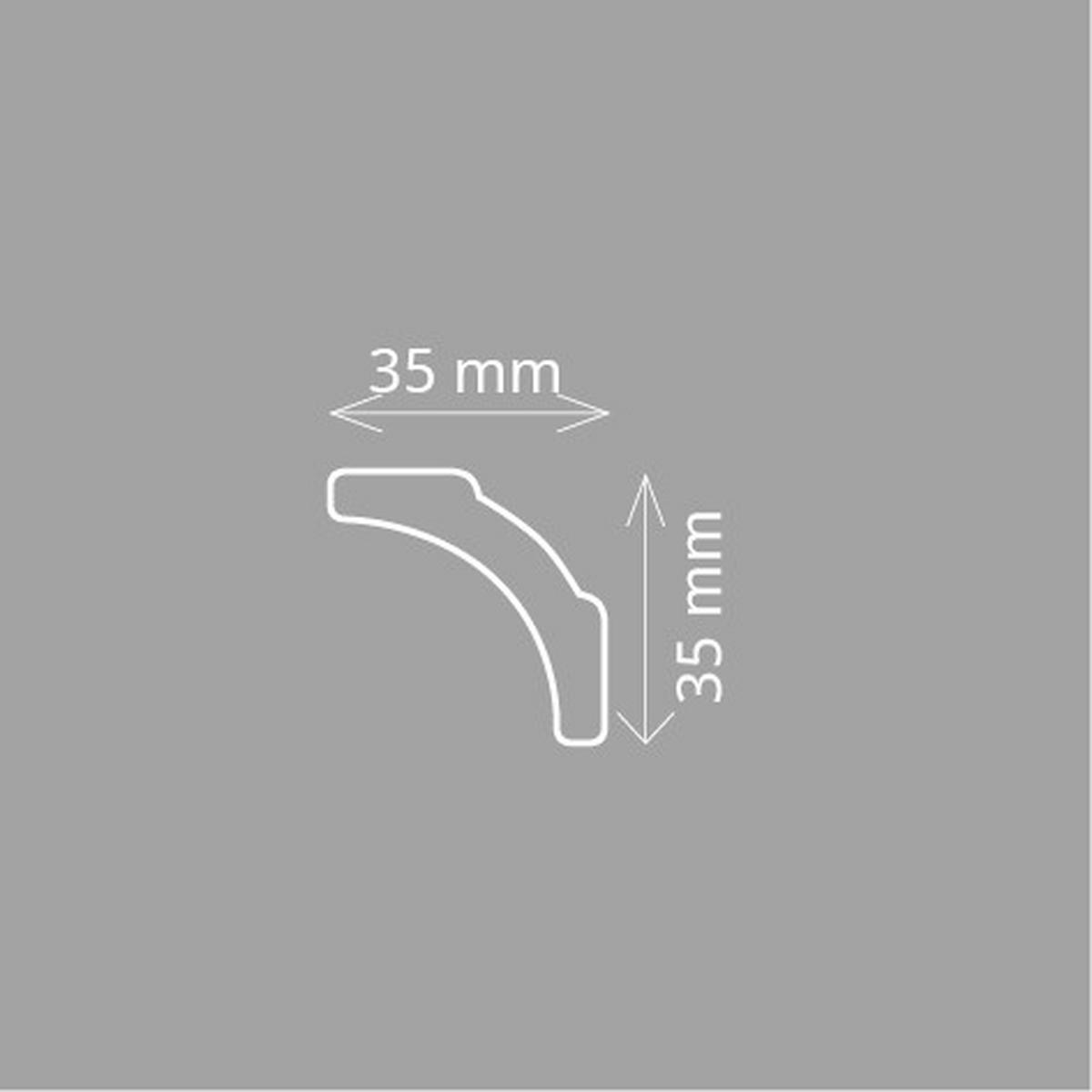 ZIERLEISTE 200/3,5/3,5 cm Weiß Kunststoff  - Weiß, Design, Kunststoff (200/3,5/3,5cm)