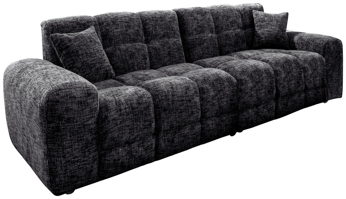 VIERSITZER-SOFA in Struktur Schwarz  - Schwarz, Modern, Kunststoff/Textil (300/87/120cm) - Livetastic