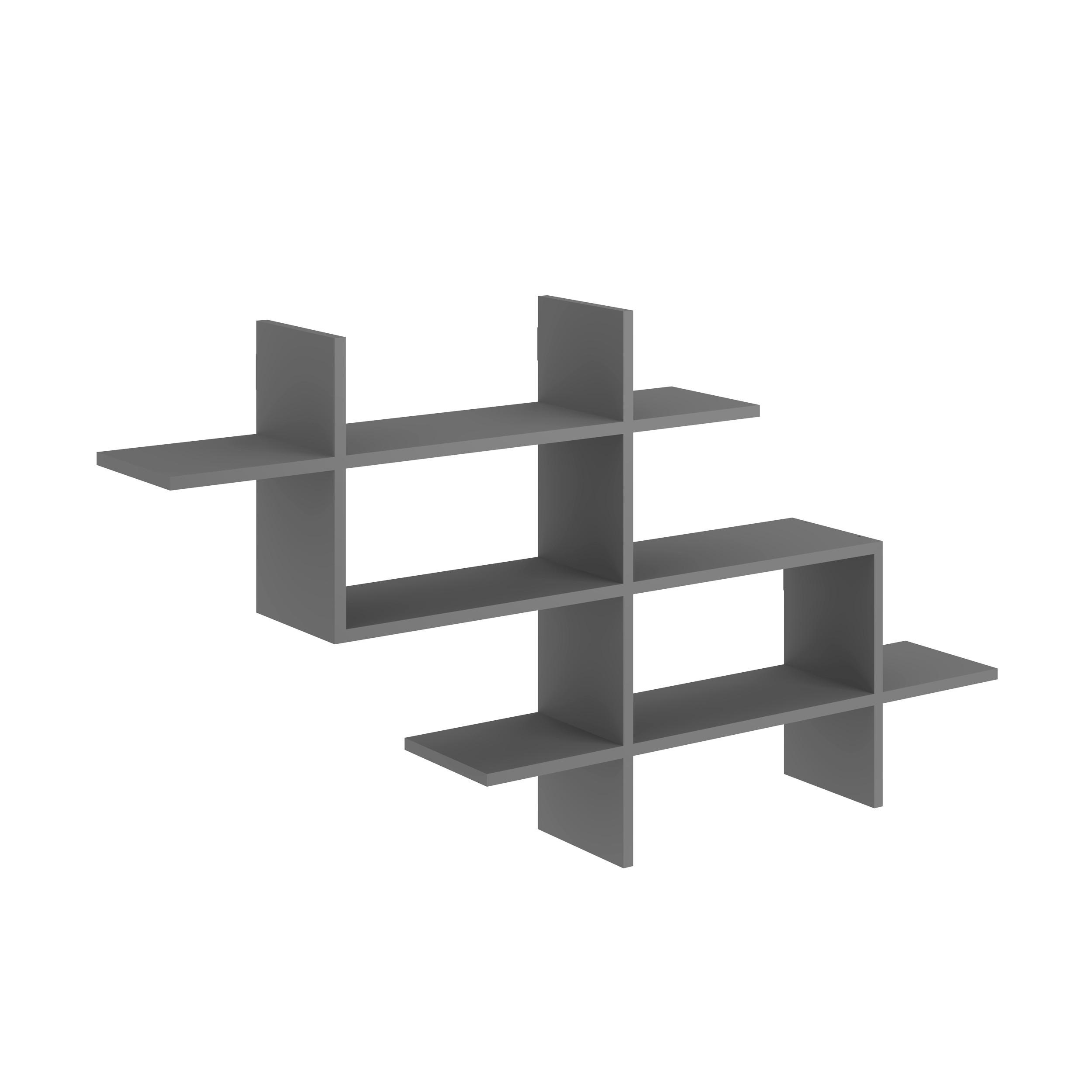 WANDREGAL  - Anthrazit, Design, Holzwerkstoff (150/82/22cm) - Livetastic