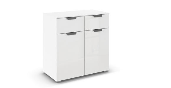 KOMMODE in 80/81/42 cm - Chromfarben/Weiß, Design, Glas/Holzwerkstoff (80/81/42cm) - Carryhome