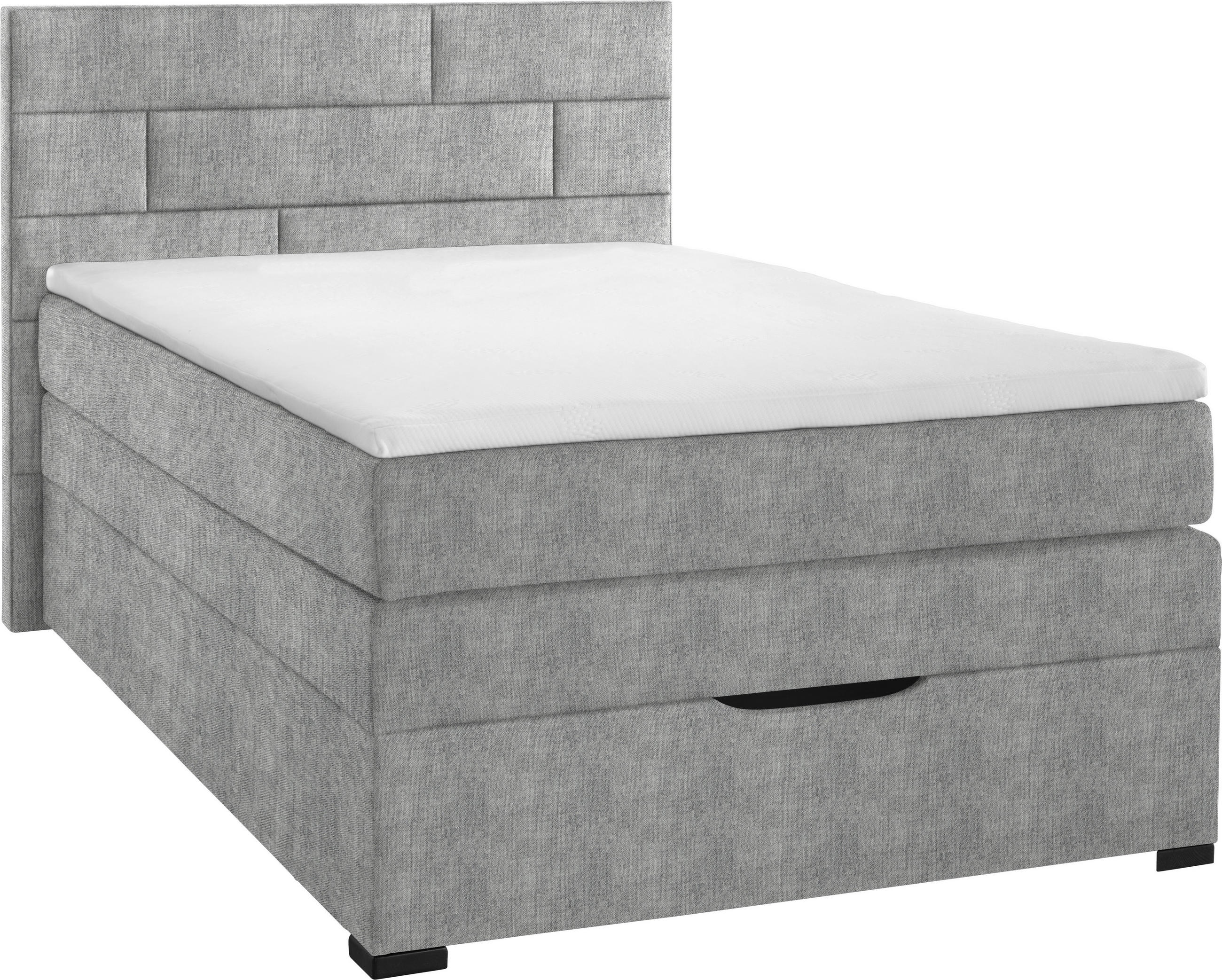 BOXSPRINGBETT 100/200 cm  in Silberfarben  - Wengefarben/Silberfarben, Konventionell, Holz/Textil (100/200cm) - Carryhome
