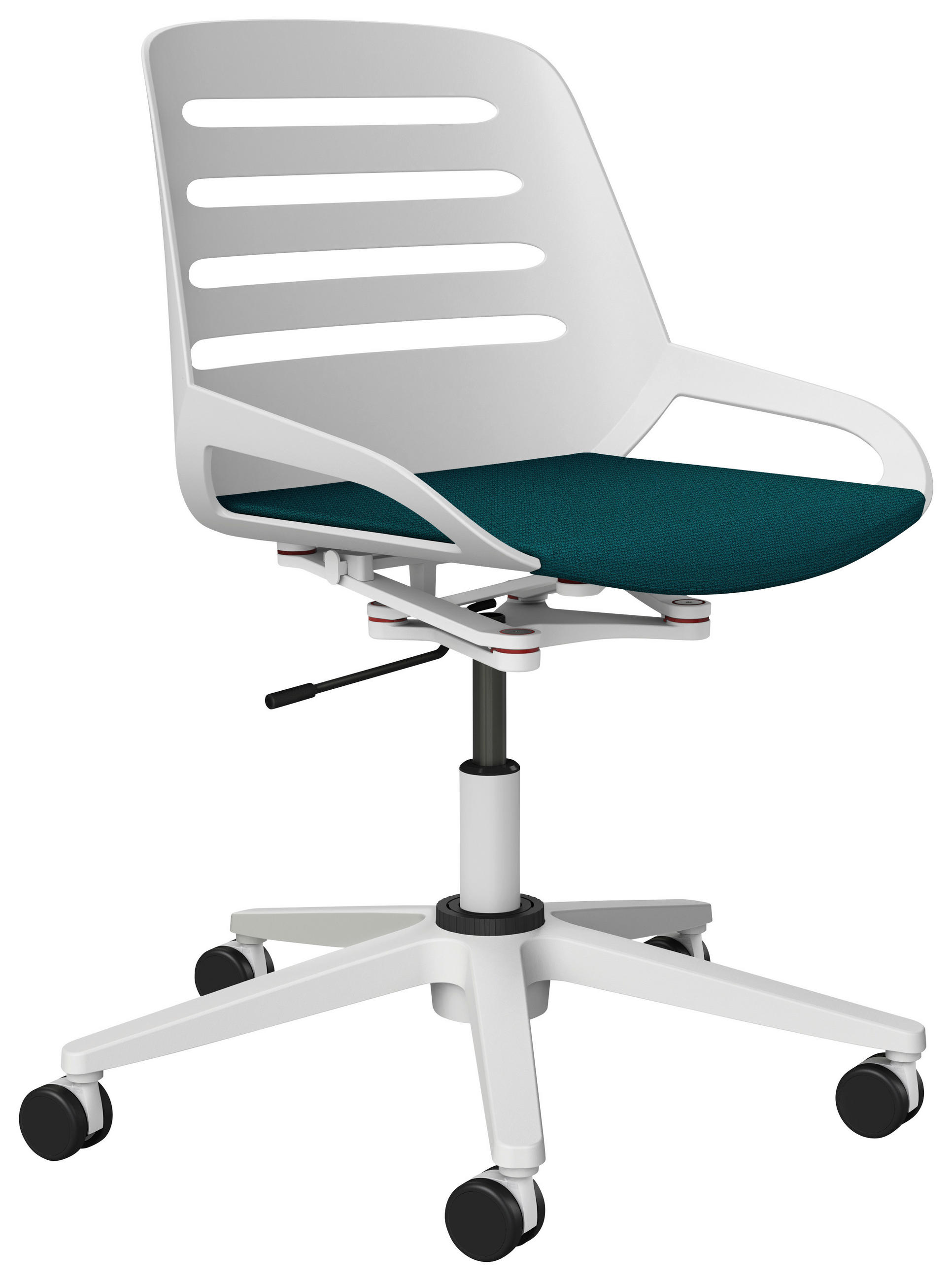 DREHSTUHL in Weiss, Petrol - Weiss/Petrol, Design, Kunststoff/Metall (70/68/40cm) - Aeris