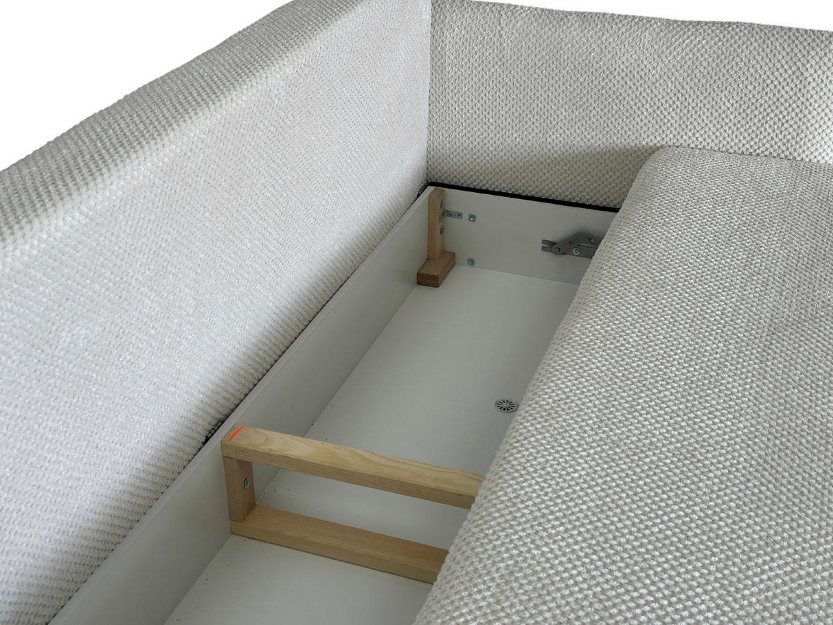 SCHLAFSOFA Webstoff Creme  - Creme/Schwarz, Design, Kunststoff/Textil (218/96/102cm) - MID.YOU