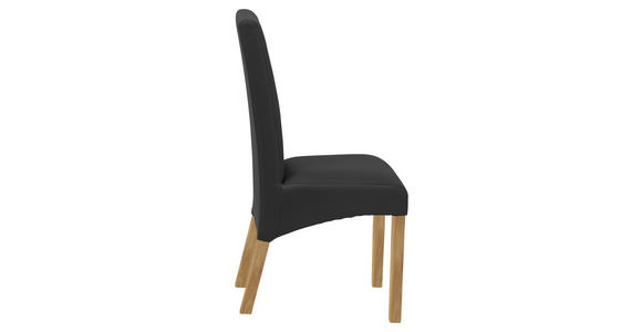 STUHL Lederlook Anthrazit, Eichefarben - Eichefarben/Anthrazit, KONVENTIONELL, Holz/Textil (47/102/57cm) - Carryhome