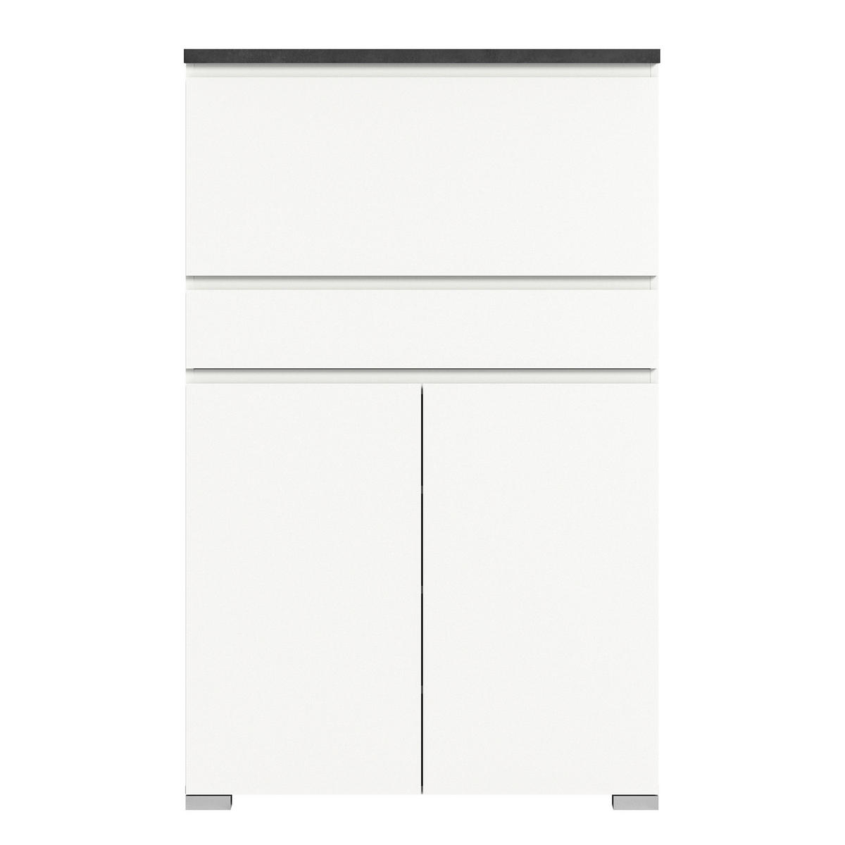 SCHUHSCHRANK Grau, Weiß  - Silberfarben/Weiß, MODERN, Holzwerkstoff (95/152/27cm)