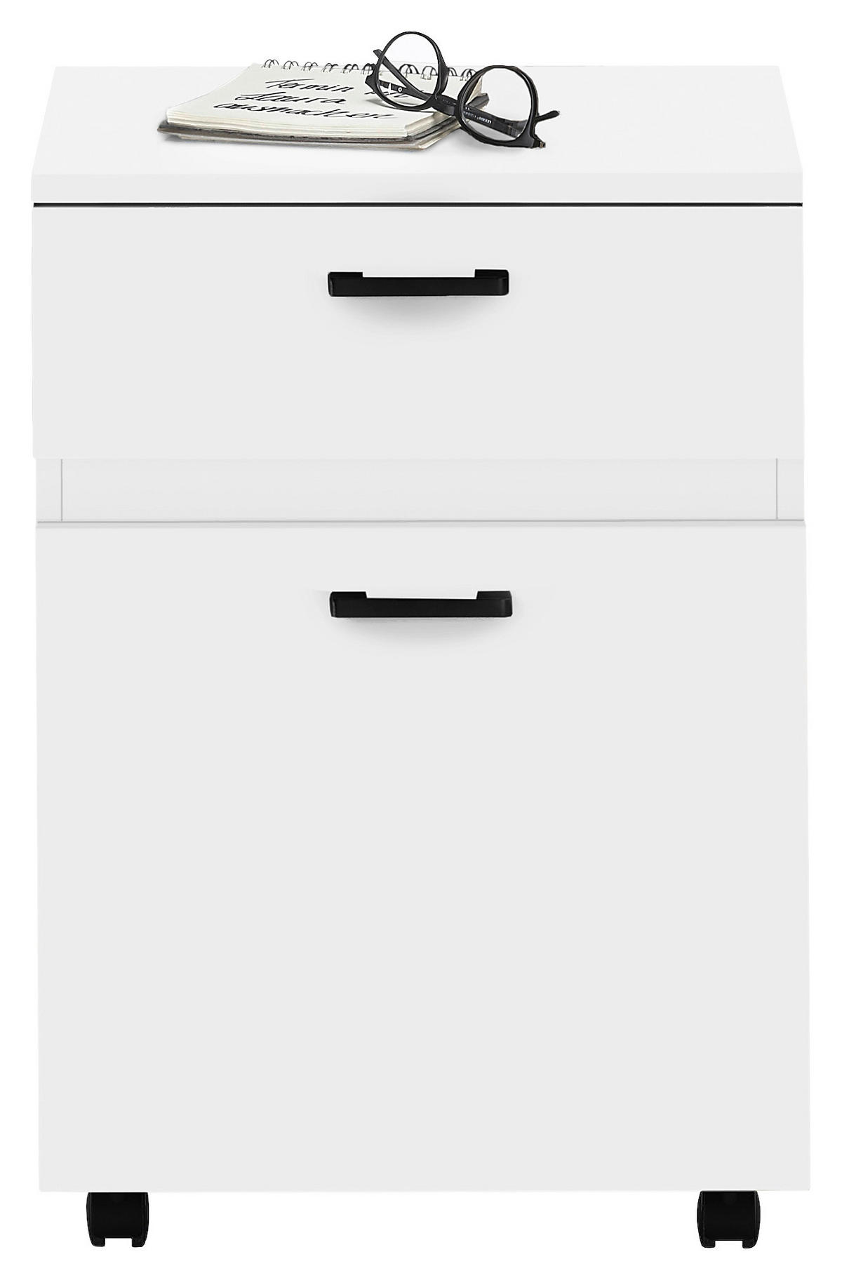 ROLLCONTAINER 45/65/40 cm  - Schwarz/Weiß, KONVENTIONELL, Holzwerkstoff/Metall (45/65/40cm) - Stylife