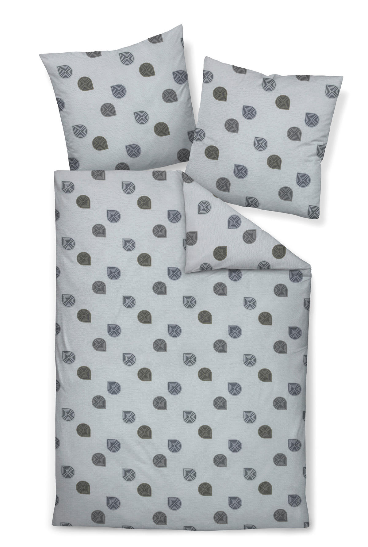 BETTWÄSCHE Seersucker 155/220 cm  - Salbeigrün, Design, Textil (155/220cm) - Janine