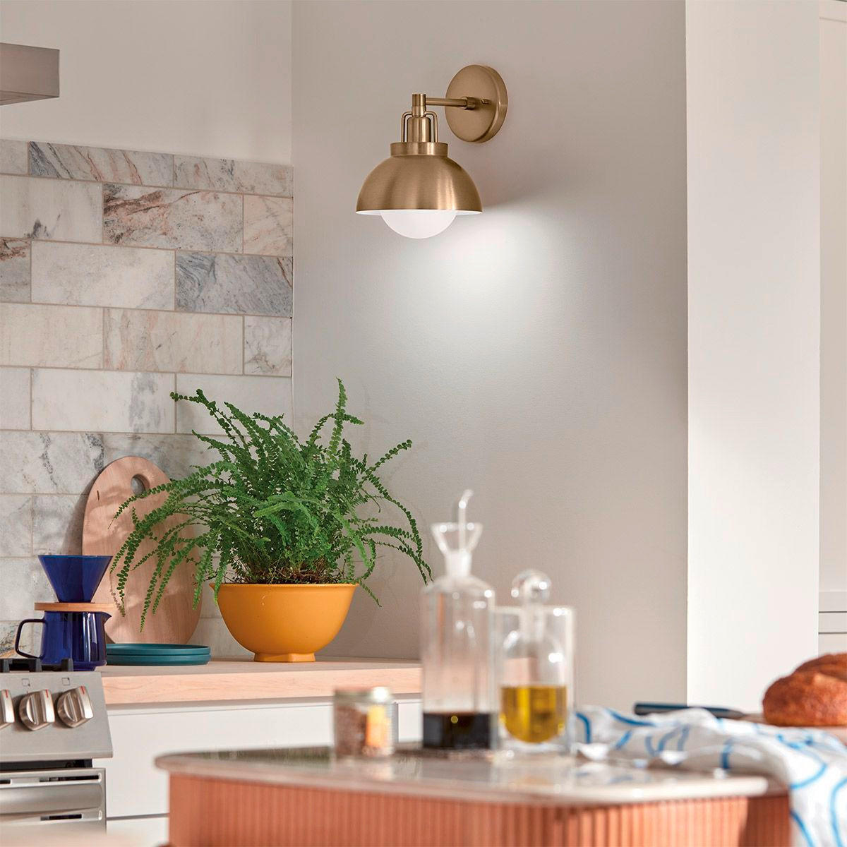 VÄGGLAMPA   - champagne, Klassisk, metall (22,7/20,3/24,1cm) - Elstead Lighting