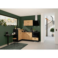 ECKKÜCHE 241/225 cm  in Eichefarben  - Dunkelgrau/Eichefarben, Design, Holzwerkstoff/Metall (241/225cm) - Impuls