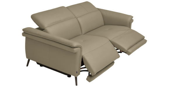 3-SITZER-SOFA  in Echtleder Beige   - Beige/Schwarz, Design, Leder/Metall (210/79/104cm) - Belluti