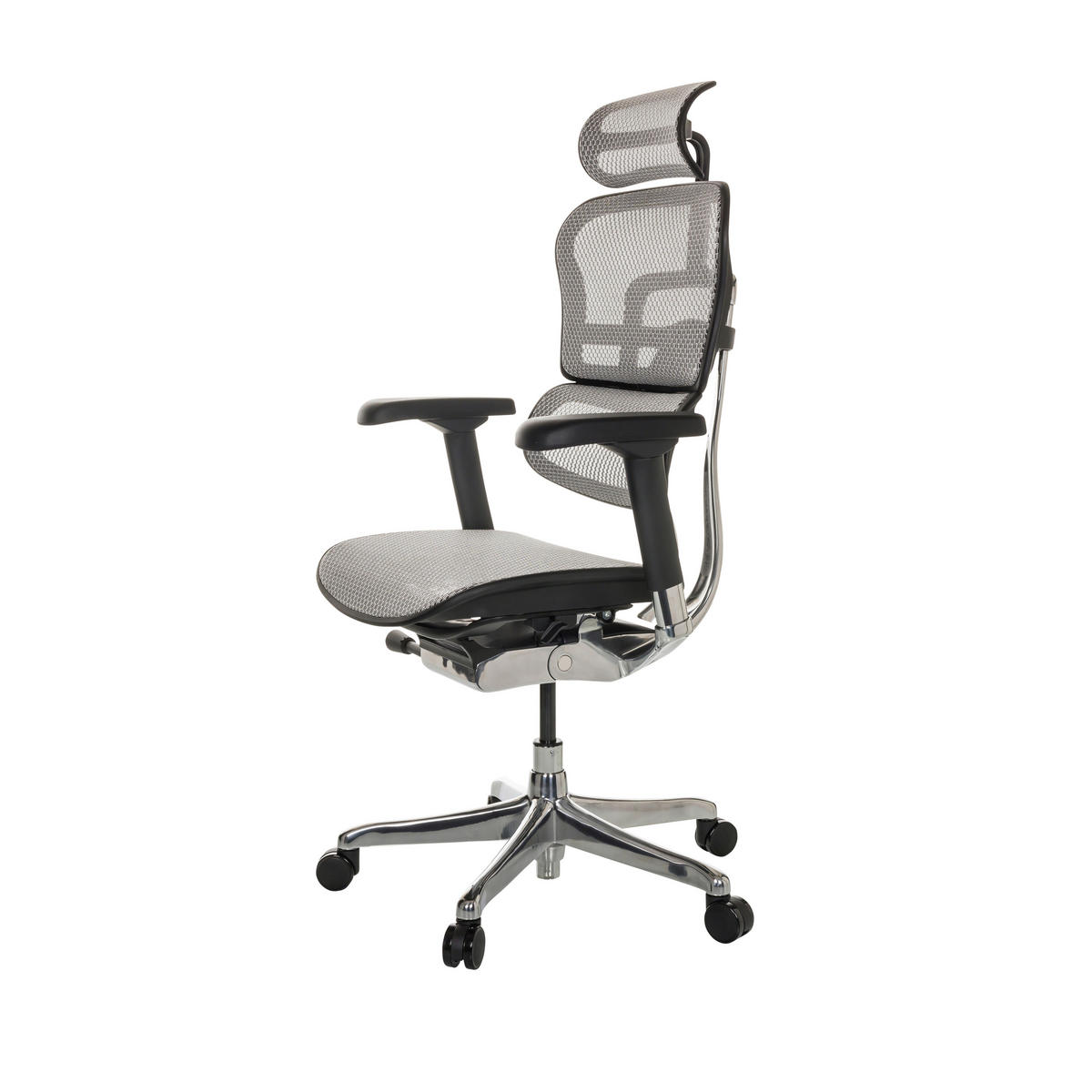 SNURRSTOL  i nät ljusgrå  - ljusgrå/silver, Basics, metall/textil (69/119-144/65cm) - MID.YOU