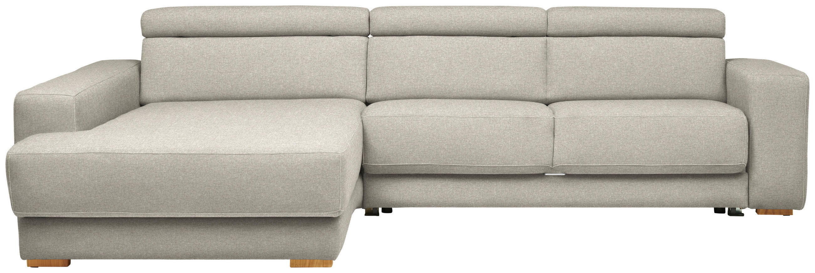 ECKSOFA  in Chenille Hellgrau  206/316 cm  - Eichefarben/Hellgrau, Design, Textil (206/316cm) - Sedda