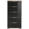 KOMMODE  in 49/102/41 cm  - Eichefarben/Alufarben, Design, Glas/Holzwerkstoff (49/102/41cm) - Livetastic