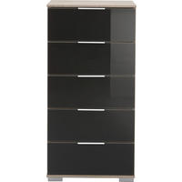 KOMMODE  in 49/102/41 cm  - Eichefarben/Alufarben, Design, Glas/Holzwerkstoff (49/102/41cm) - Livetastic