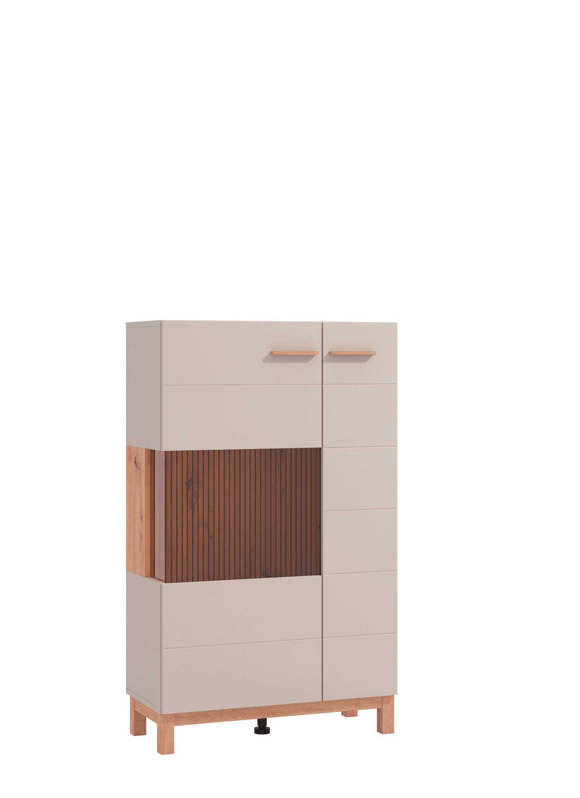 Hom`in VYSOKÁ KOMODA, kašmírová, dub artisan, 77/35/127,5 cm