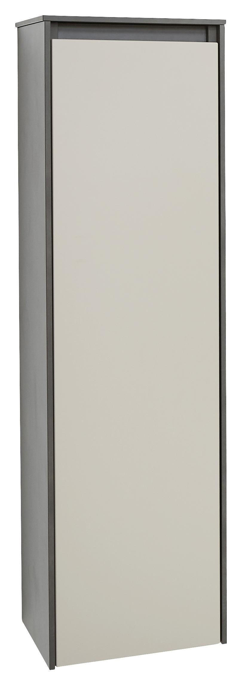 SREDNJE VISOKA OMARA 30/116/32,5 cm - temno siva/siva, Design, steklo/leseni material (30/116/32,5cm) - Novel
