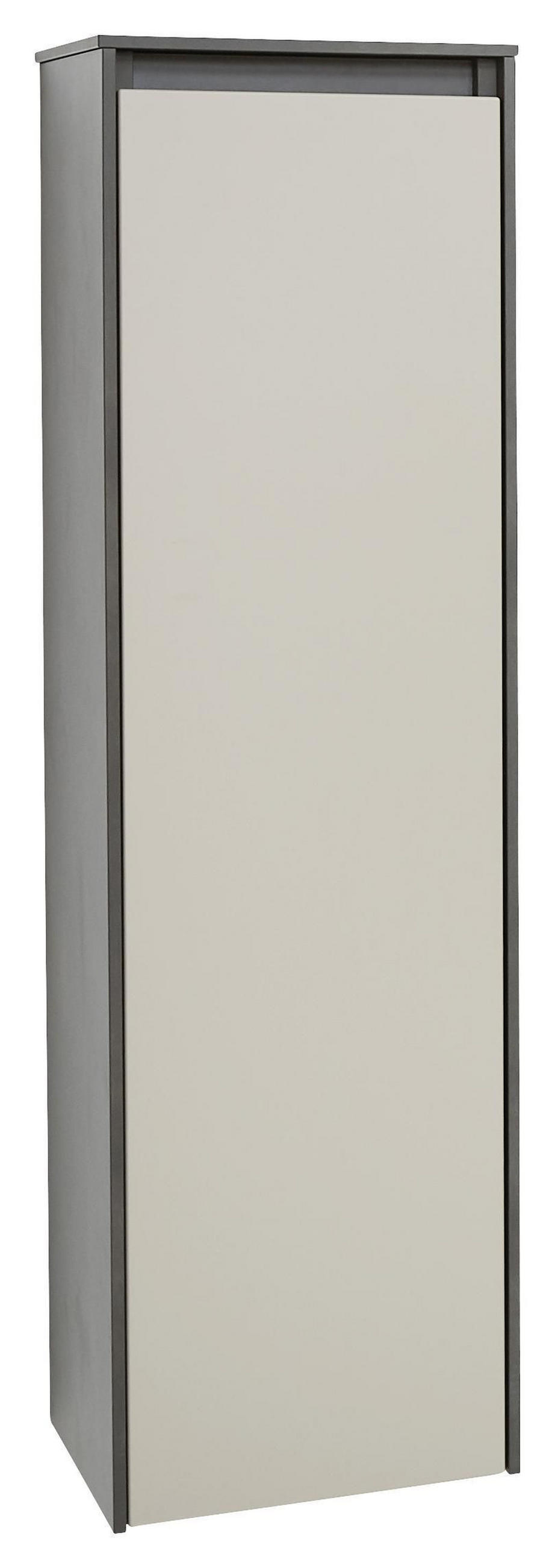 SREDNJE VISOKA OMARA 30/116/32,5 cm  - temno siva/siva, Design, steklo/leseni material (30/116/32,5cm) - Novel