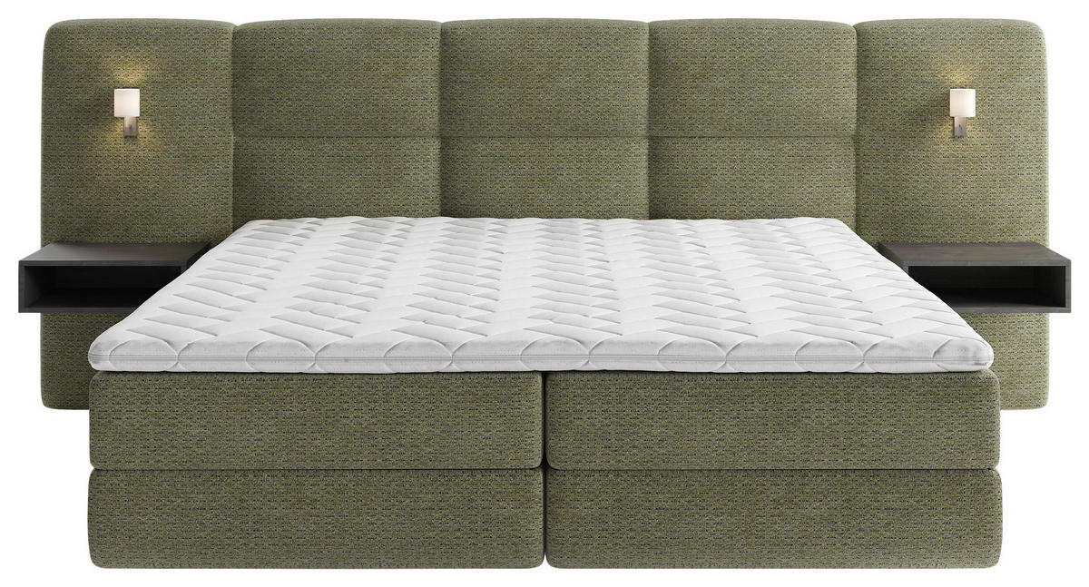 BOXSPRINGBETT 180/200 cm  in Grün  - Schwarz/Grün, Basics, Holz/Holzwerkstoff (180/200cm) - Esposa