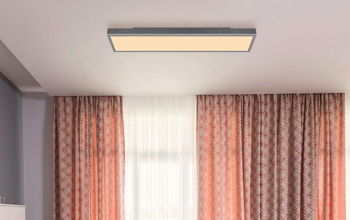 LED-DECKENLEUCHTE    80/20/6,5 cm  - Weiss/Dunkelgrau, Basics, Kunststoff/Metall (80/20/6,5cm) - Globo