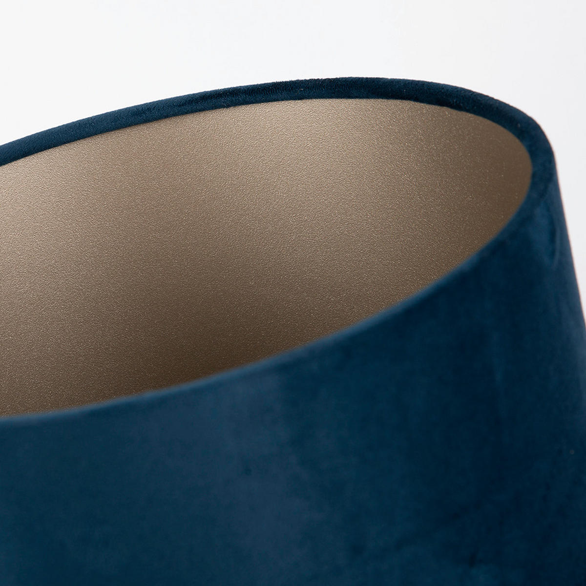 LEUCHTENSCHIRM Velour 25/23 cm   - Dunkelblau, Basics, Textil/Metall (25/23cm)
