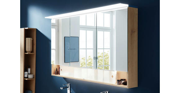 SPIEGELSCHRANK 140/82/15 cm - Eichefarben, Design, Glas/Holzwerkstoff (140/82/15cm) - Novel