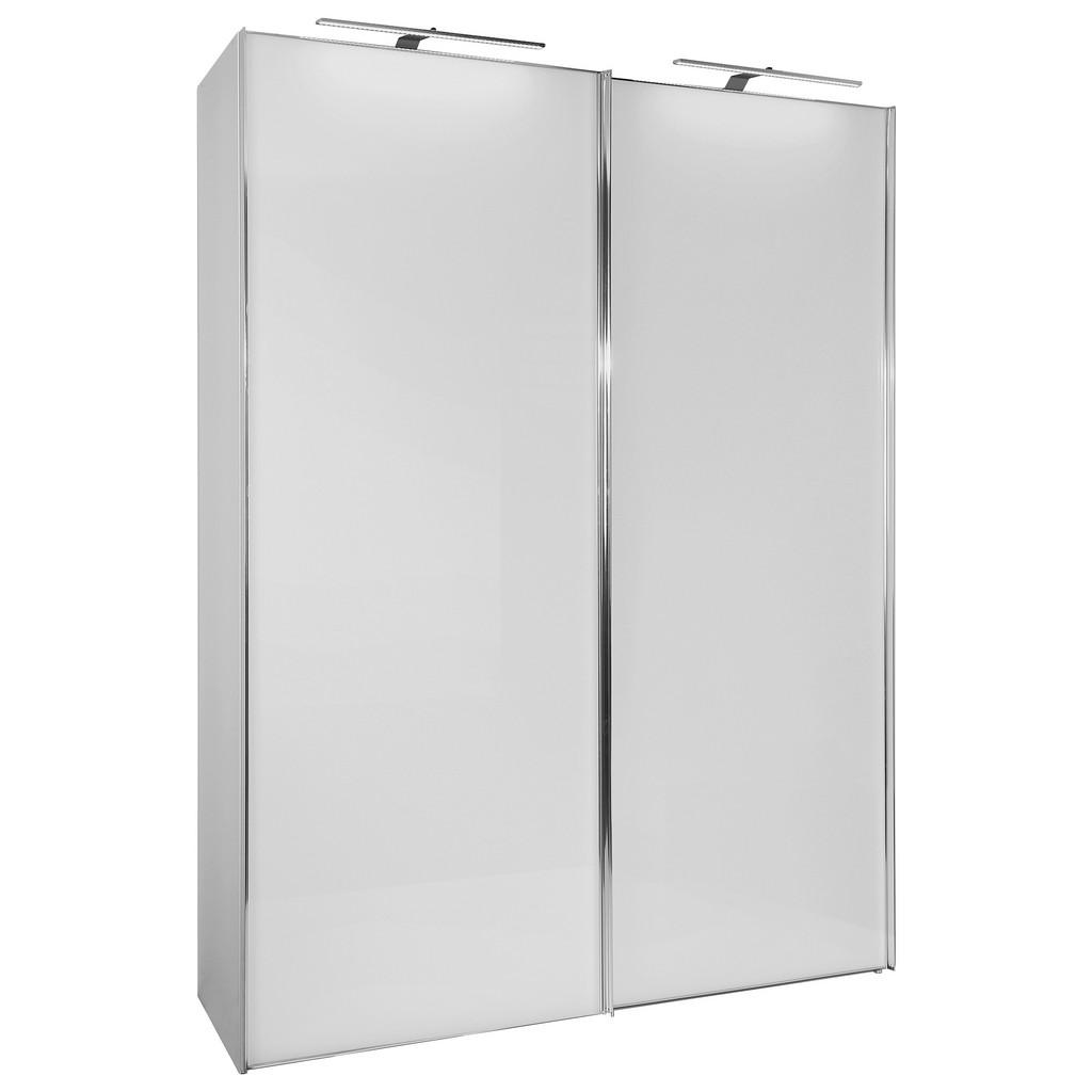 Schwebetürenschrank Mit Glasfront Sonate 225cm, Weiß