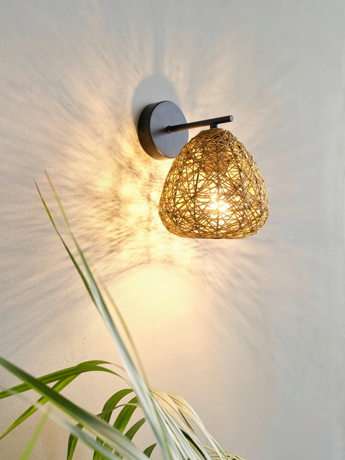 WANDLEUCHTE 16/18.6/21 cm   - Beige, Natur, Papier/Metall (16/18.6/21cm) - Osram
