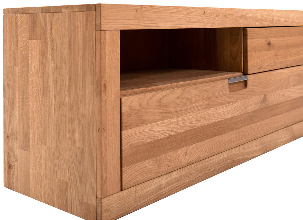 TV-ELEMENT - Wildeiche/Alufarben, Natur, Holz (200/54/42cm) - Carryhome