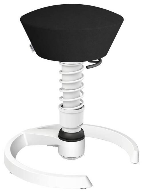 BÜROHOCKER Mikrofaser Schwarz, Weiß  - Schwarz/Weiß, Basics, Textil/Metall (55/45,66/55cm) - Aeris