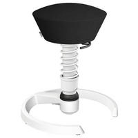 BÜROHOCKER Mikrofaser Schwarz, Weiß  - Schwarz/Weiß, Basics, Textil/Metall (55/45,66/55cm) - Aeris