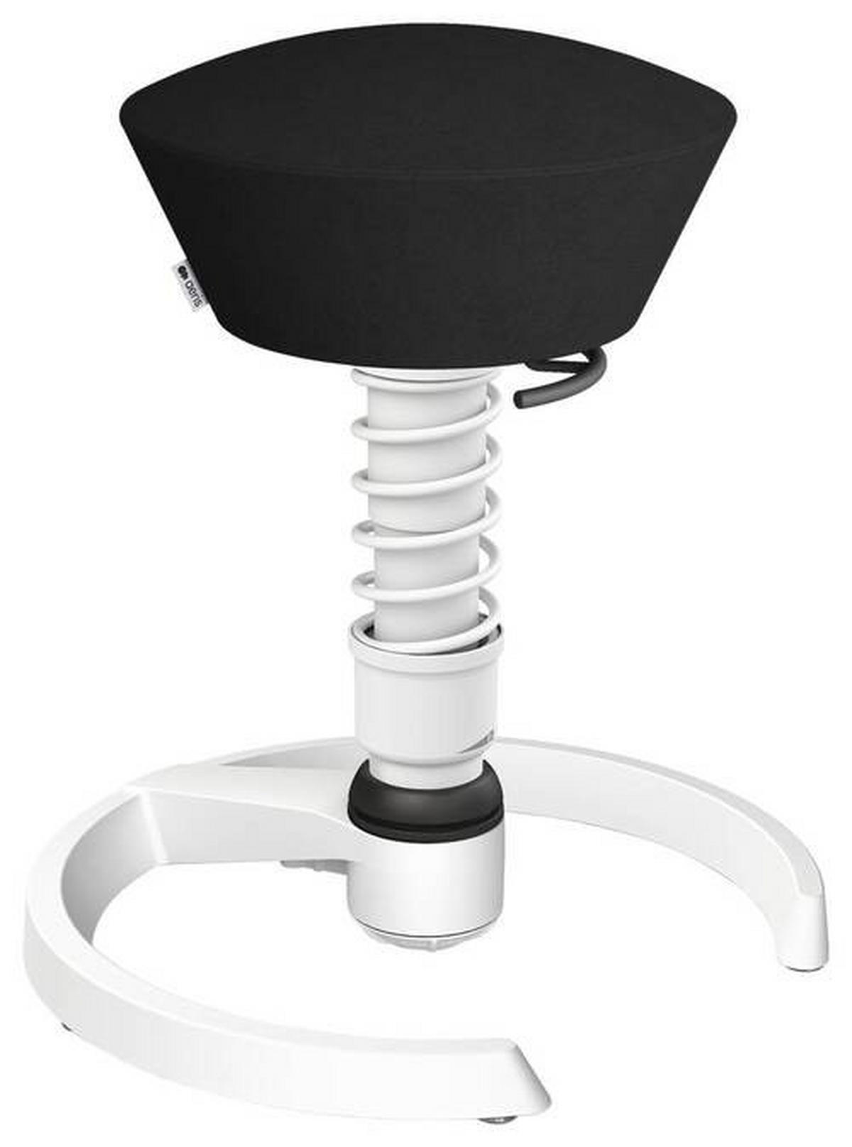 BÜROHOCKER Mikrofaser Schwarz, Weiß  - Schwarz/Weiß, Basics, Textil/Metall (55/45,66/55cm) - Aeris