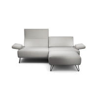 2,5-SITZER Chenille Hellgrau  - Hellgrau/Schwarz, Design, Textil/Metall (204-234/85/86-94cm) - SENSOO