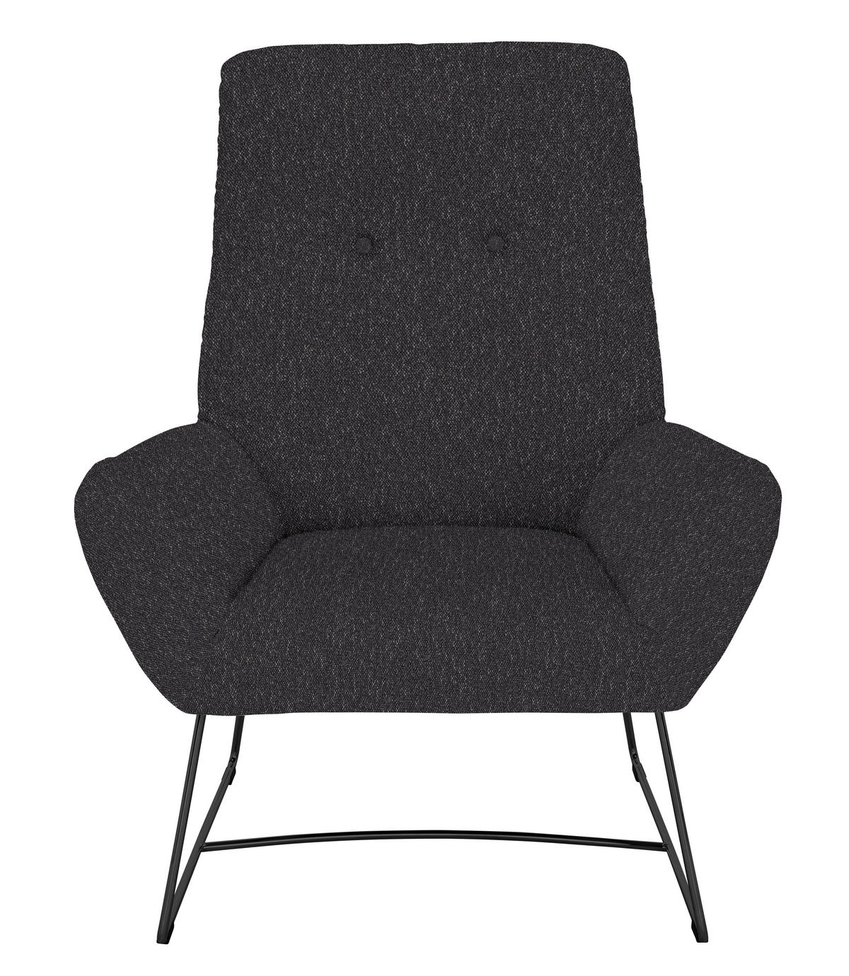 SESSEL in Flachgewebe Grau  - Schwarz/Grau, Design, Textil/Metall (82/102/81cm) - Pure Home Lifestyle